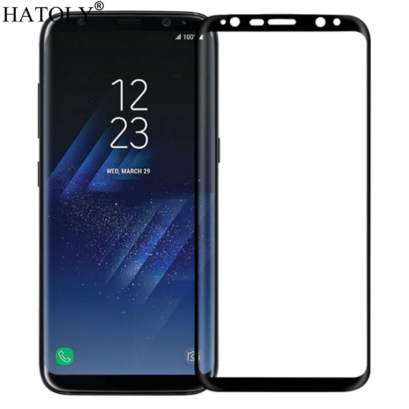 HATOLY 3D полное изогнутое стекло для Samsung Galaxy S8 закаленное покрытие клеевой экран