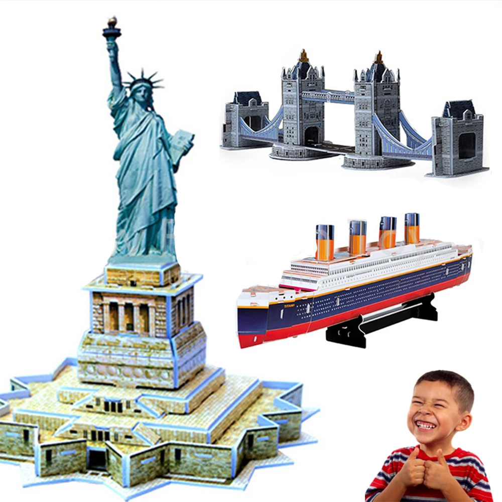 3D Модель Головоломка Образовательные дома Дети Подарок DIY Игрушка картона