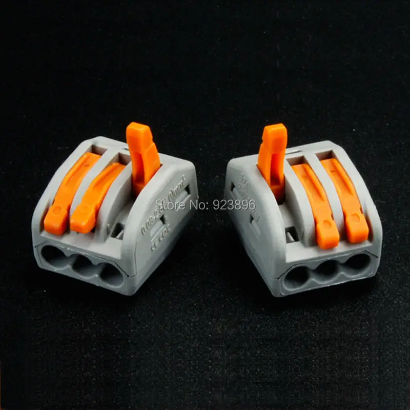 

Spring lever push cable 3 wire wiring connector 32A 3 pin Conductor Terminal connector PCT-213 222-413