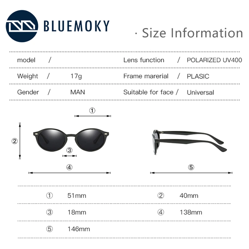 BLUEMOKY овальные женские ретро очки HD поляризованные очки Классический бренд Винтаж солнцезащитные очки для женщин Для мужчин вождения Polaroid UV400