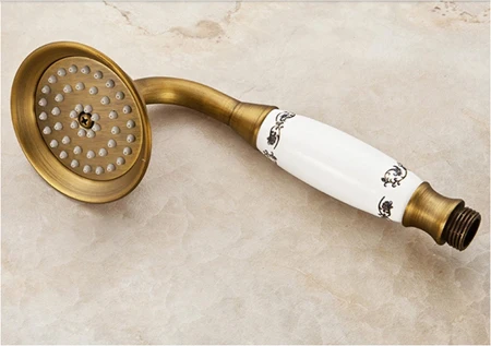 Античный латунный душевой кран для ванной комнаты, аксессуар ", насадка для душа/ручной душ/150 см шланг/угловой клапан/кронштейн - Цвет: Handshower