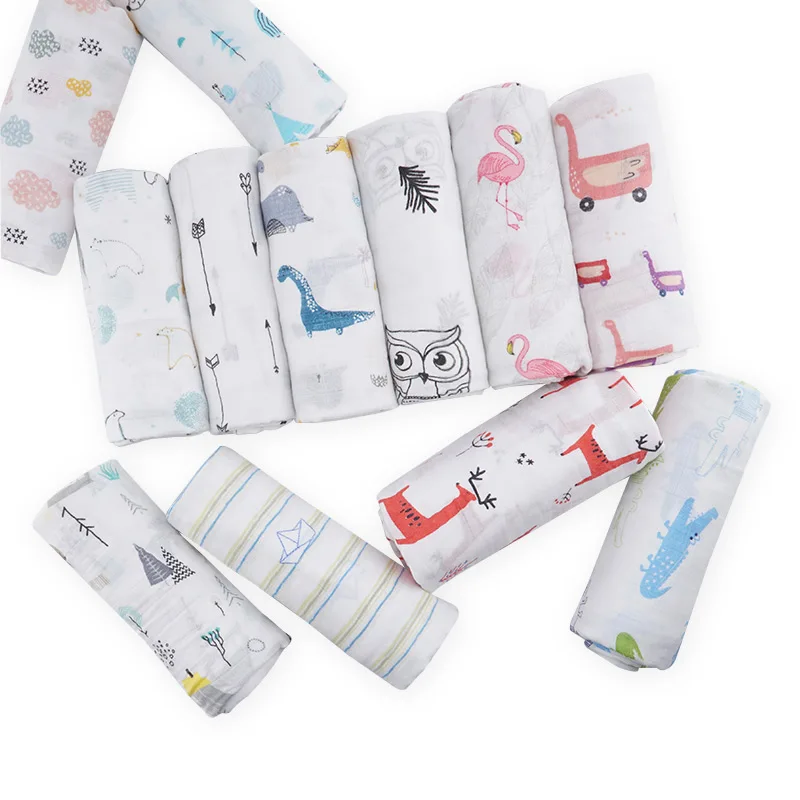 

Muslinlife Fashion 2018 Cute Baby Blanket Bamboo Cotton Swaddle Wrap Flamingo Summer Blanket Photography