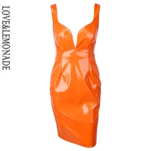 Love& Lemonade оранжевый светильник с v-образным вырезом Вечерние платья LM0179