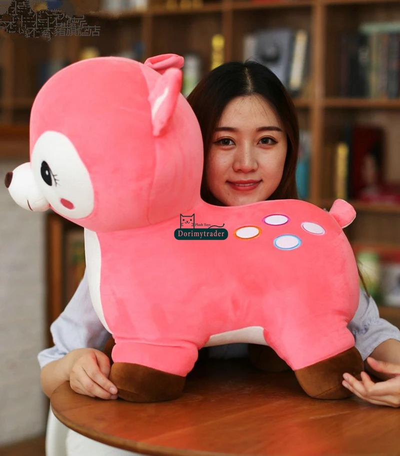 Dorimytrader 60cm New Lovely Giant Soft Animal Sika Deer Plush Toy 24'' Big Stuffed Cartoon Spot Deer Doll Pillow Baby Present DY60183 (13)