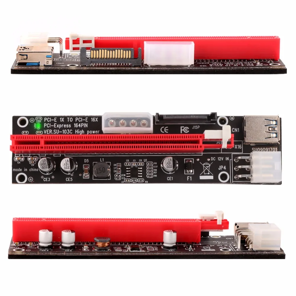 Ubit PCI-E Riser Led Express Cable 1X TO 16X