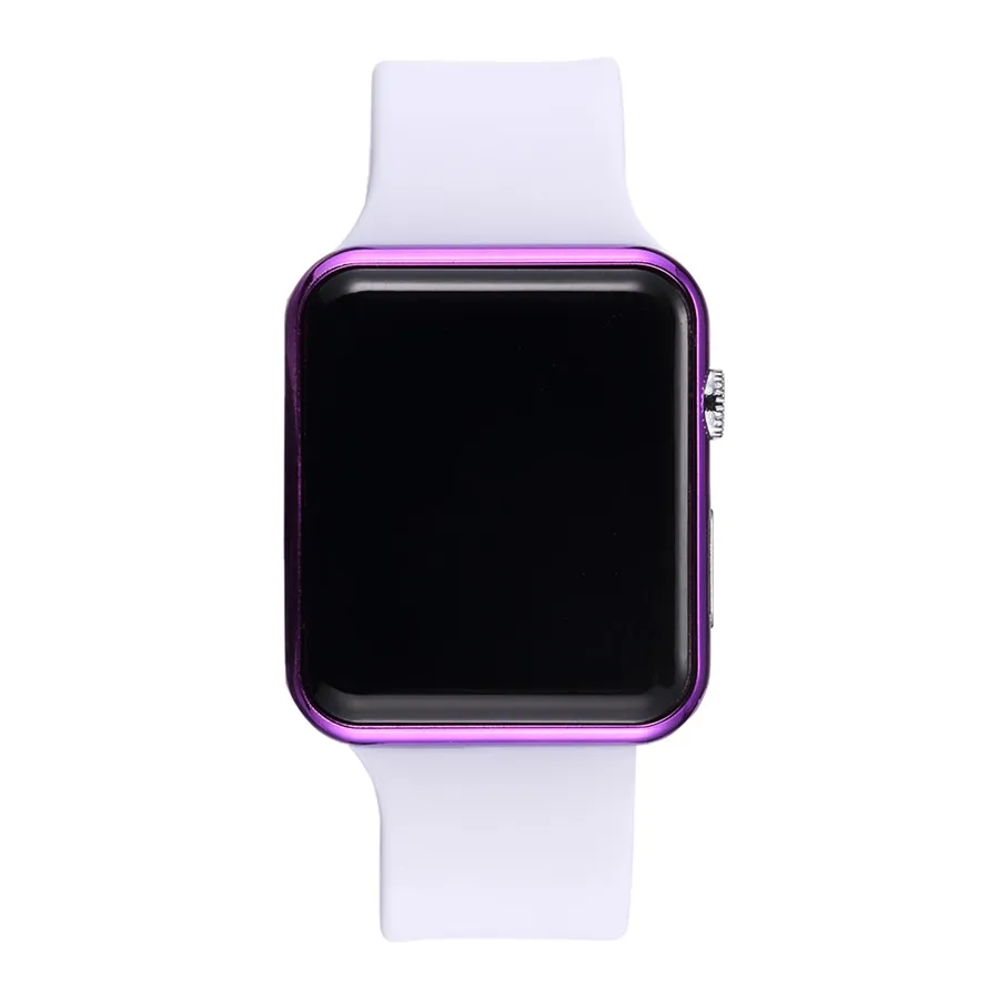 Мужские светодиодные цифровые спортивные часы с резиновым ремешком, мужские военные наручные часы Saat relogio masculino Hodinky Ceasuri - Цвет: White Purple