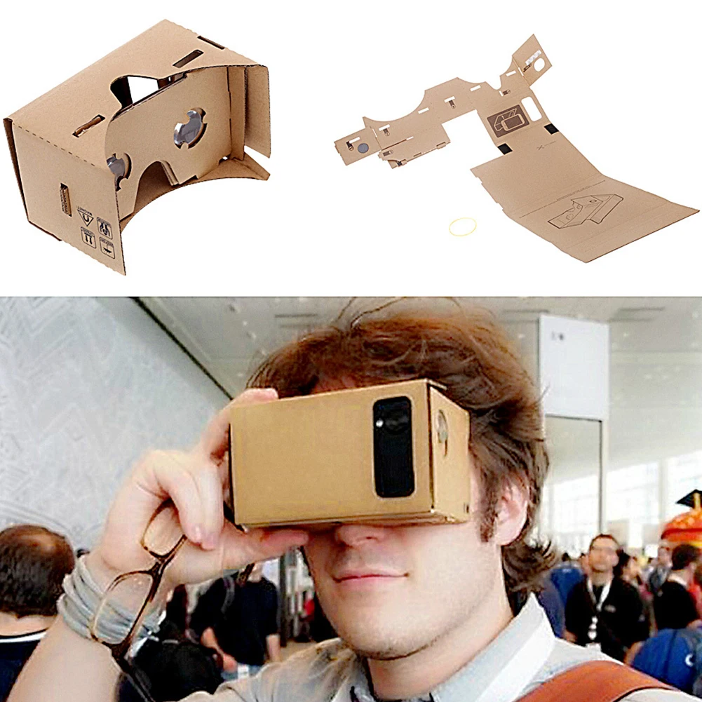 Совершенно новые DIY Google Cardboard виртуальной реальности VR мобильный телефон 3D очки для просмотра 5,0 "экран Google VR 3D очки