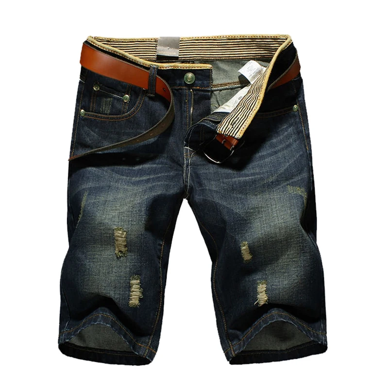 

2017 Men's Jeans Boardshorts Summer Shorts Men Casual Shorts Cotton Fashion Brand Mens Denim Shorts Ripped Hole Jeans Men