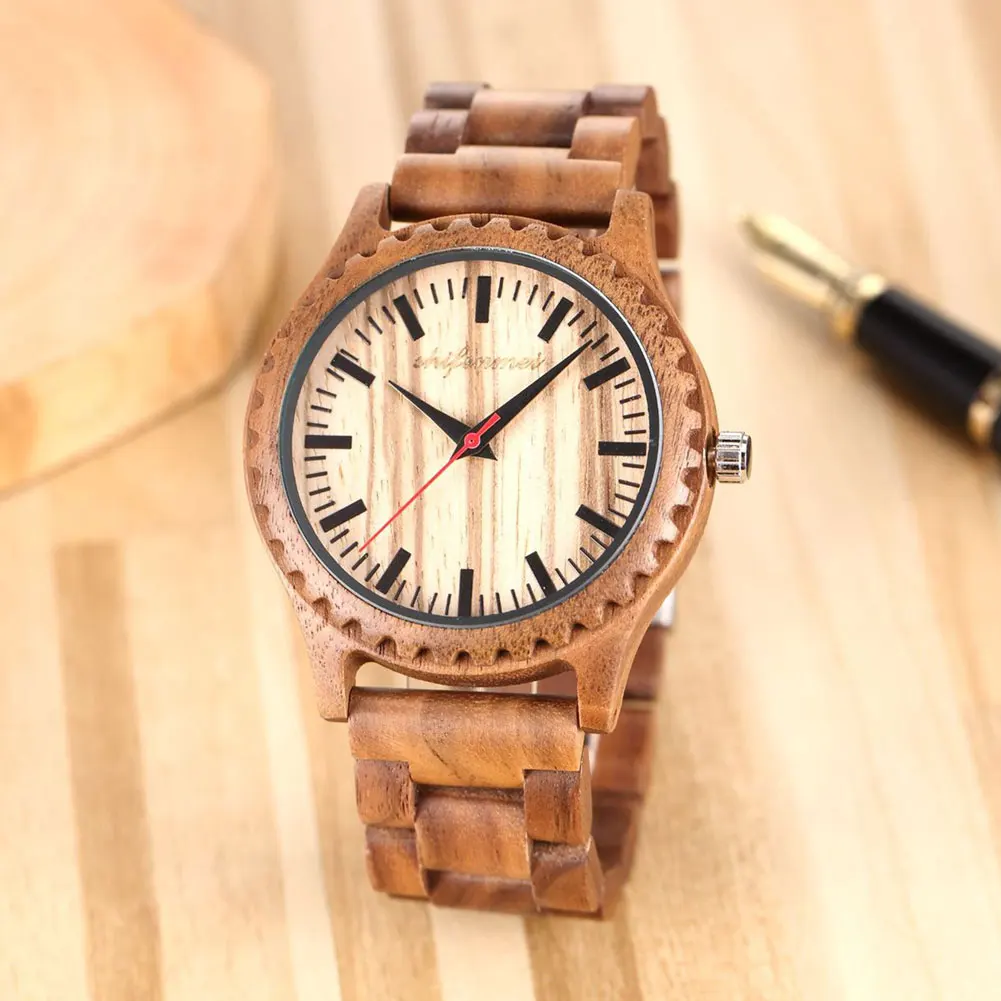 Женские наручные кварцевые часы деревянные круглые Модные прочные креативные женские часы подарок TT@ 88