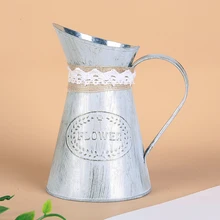 Винтажный деревенский стиль железный лист кувшин садовый цветочный горшок для украшения дома