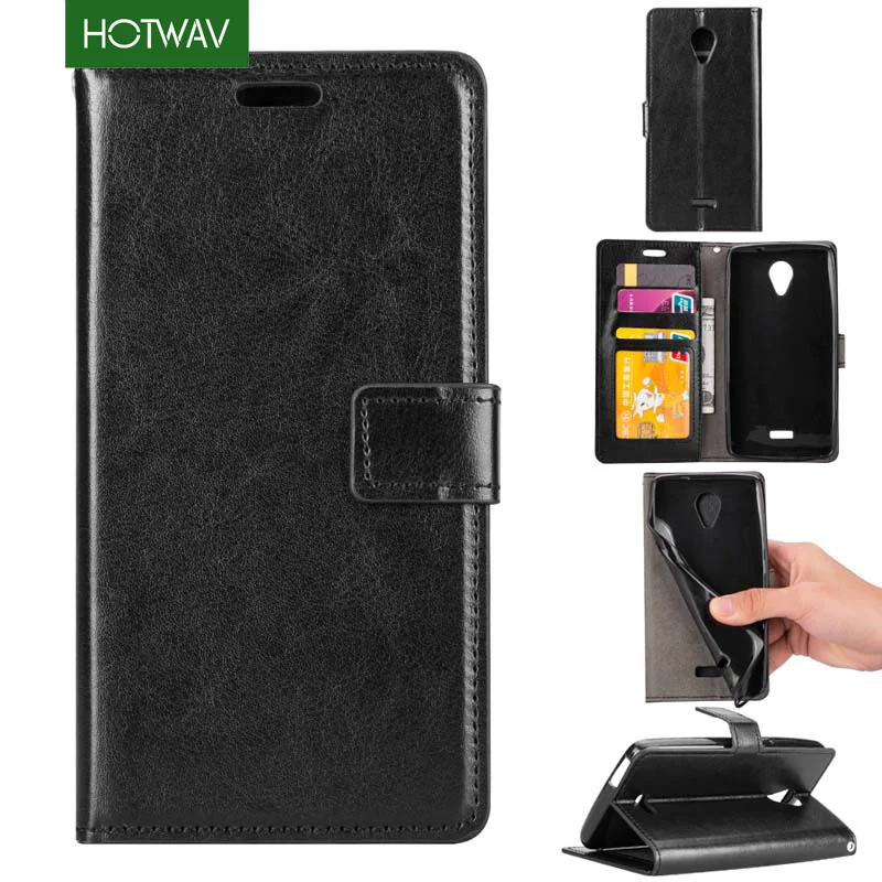 HOTWAV флип бумажник PU Чехлы для мангала Wiko Фредди Стенд с держателями карт 5 дюймов