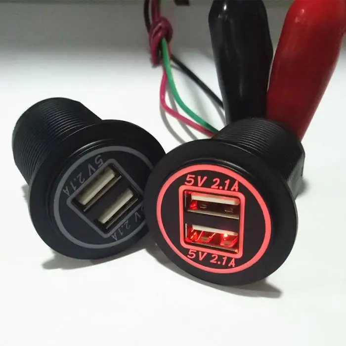 Новое автомобильное зарядное устройство 4.2A 5 V двойной USB адаптер водонепроницаемый для мотоцикла лодки мобильного телефона