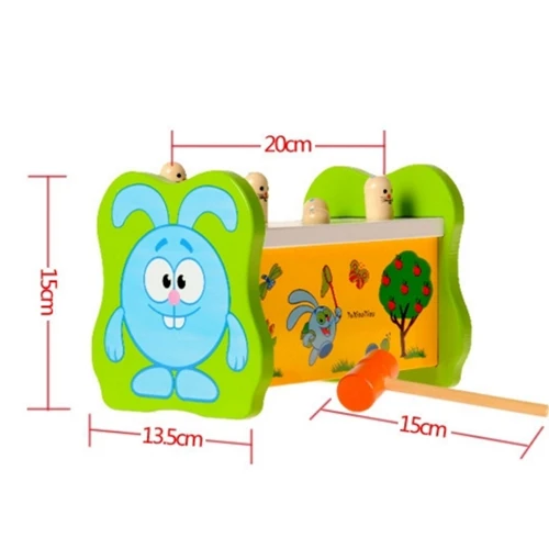 Wooden toy for children's educational hamster parent-child interactive game tapping early education toys free shipping Wooden toy for children's educational hamster parent-child interactive game tapping early education toys free shipping