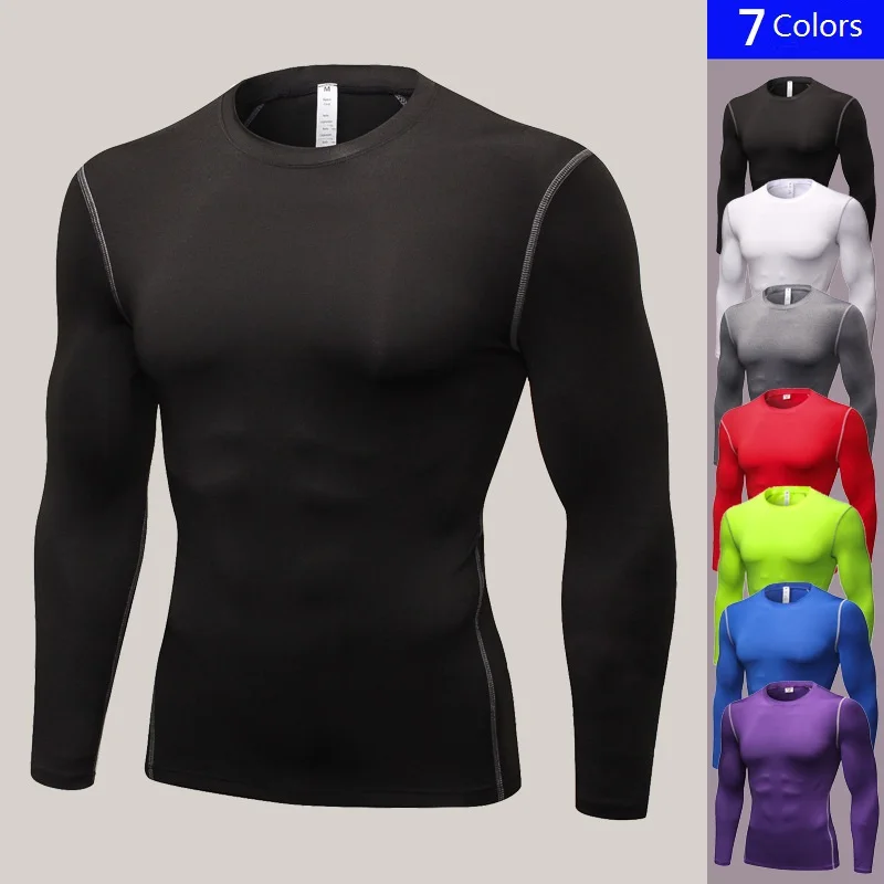 New Quick Dry Compression T shirts Fitness Tights Running Shirts Gym Sportswear Basketball Men's Tshirts Bodybuilding T shirts