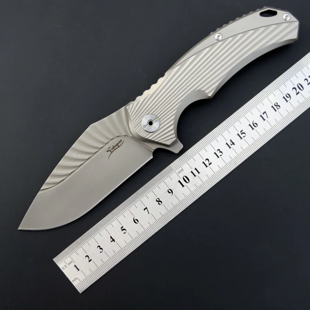 

Eafengrow EF902 Folding Blade Knife D2 Steel Blade TC4 Handle Survivcal Tactical Knife Camping Hunting Combat Knife EDC tool