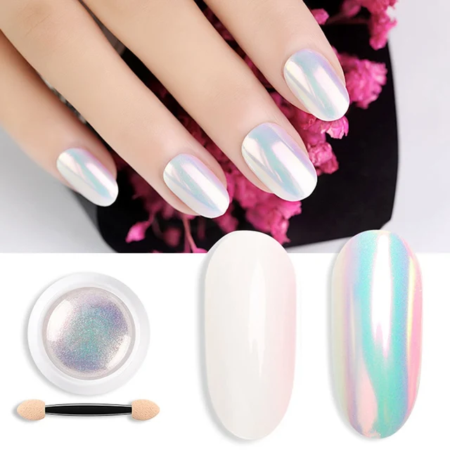 Chrome Pearl Shell Powder Nail Art Glitter Pigment Pearl Powder Long ...
