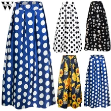 Womail Женская юбка летняя модная юбка с принтом в горошек плиссированные юбки с высокой талией вечерние юбки для женщин повседневные праздничные J610