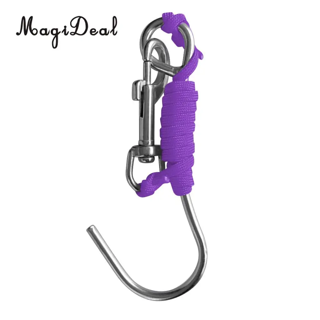 MagiDeal High Quality Scuba Diving Reef Drift Hook With 47` Line & Stainless Steel Clip for Fishing Underwater Photographers Acc