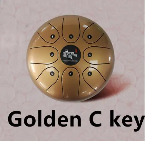 8 дюймов стальной языковой барабан 8 нот с Чехол и резиновыми молотками Хэнк барабан для беременных женщин детей музыкальный инструмент пустой барабан - Цвет: Golden C key