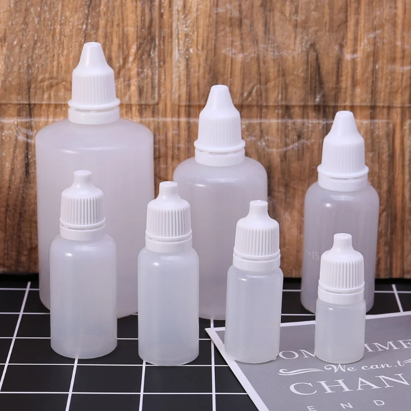 5-100ml Empty Plastic Squeezable Dropper Bottles Eye Liquid Dropper Container store liquids