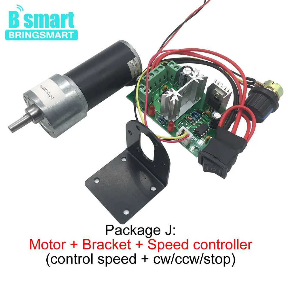 Bringsmart DC мотор-редуктор 12 вольт редуктор двигатель высокая скорость высокий крутящий момент Реверсивный 24 В DC реверсивный редуктор JGB37-3157