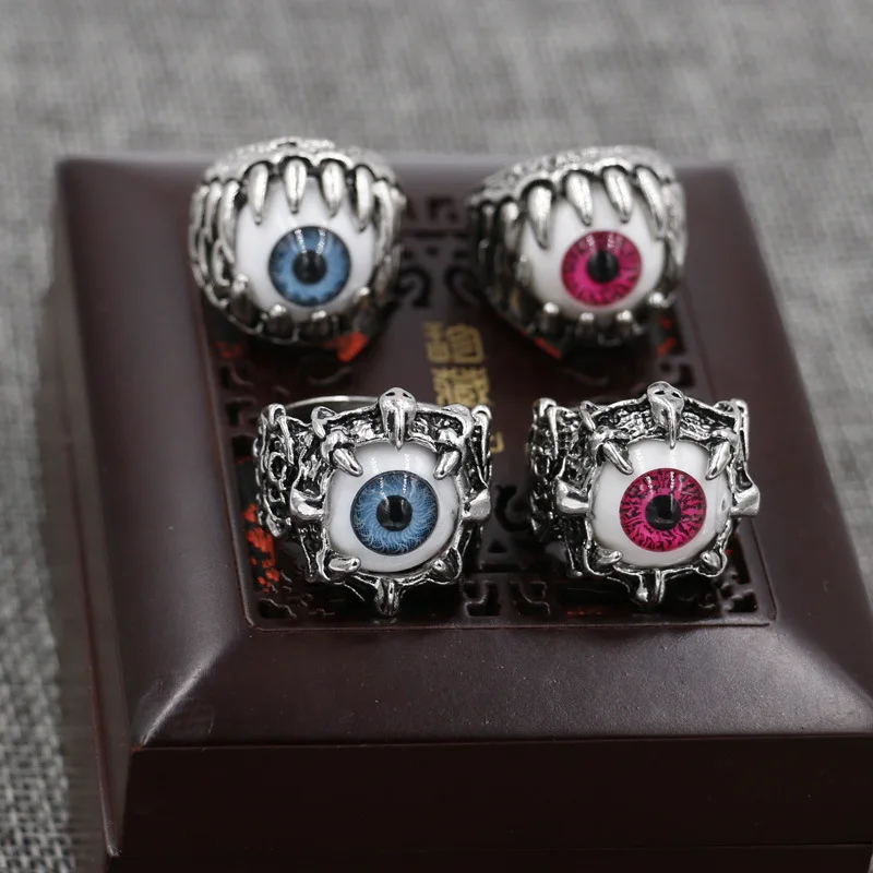 

1pcs Men's Vintage Dragon Claw Devil's Eye Ring Fashion Devil Eyeball Stainless Steel Ring Men's Jewelry