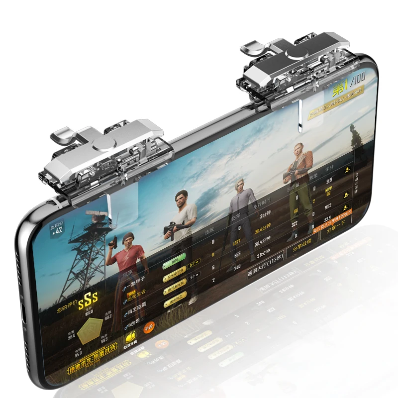 

X10 Mobile Game Fire Button Aim Key joystick Smart phone Mobile Game Trigger L1R1 Controller for PUBG