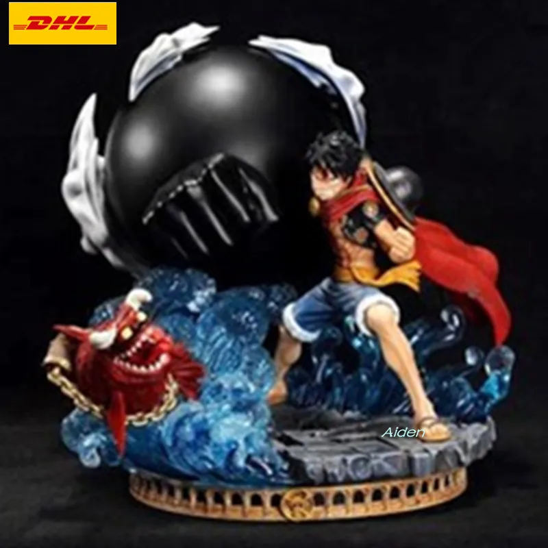 1" Цельная соломенная шляпа пираты статуя Обезьяна D. Luffy Бюст Полная длина портрет анимационная фигурка GK модель игрушечная коробка 33 см Z459