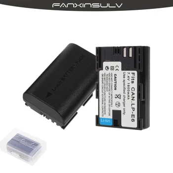 

2 PcsLP-E6 LP-E6N Battery +2 Battery case forCanon EOS 6D 7D 5DS 5DSR 5DMark II IV III 5D4 60D 6D2 70D 80D 7D2 5D2 5D3 XC10 XC12