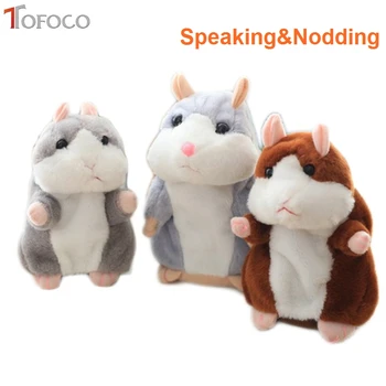 

TOFOCO Talking Hamster Mouse Pet Plush Toy Hot Cute Speak Talking Sound Record Hamster Educational Toy for Children Christmas