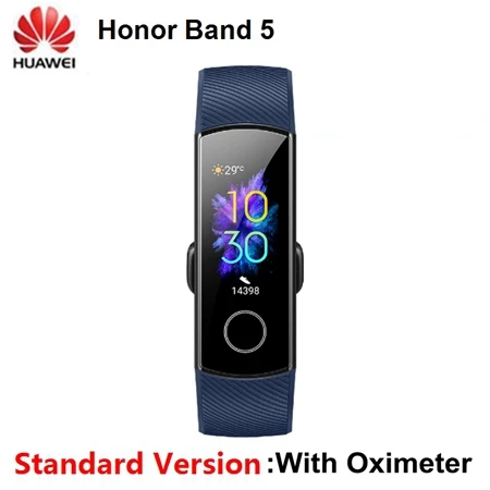 Huawei Honor Band 5 оксиметр фитнес-трекер умный Браслет Сенсорный экран монитор сердечного ритма во время сна Глобальный язык для мужчин и женщин - Цвет: Honor Band 5 Blue