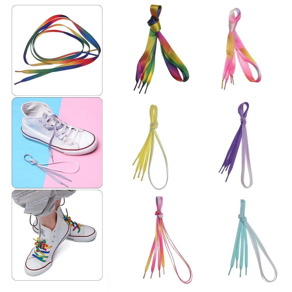 

100cm Colorful Shoelaces Candy Gradient Party Camping Boots Shoelace Canvas Strings Party Camping Shoe Laces Shoelaces