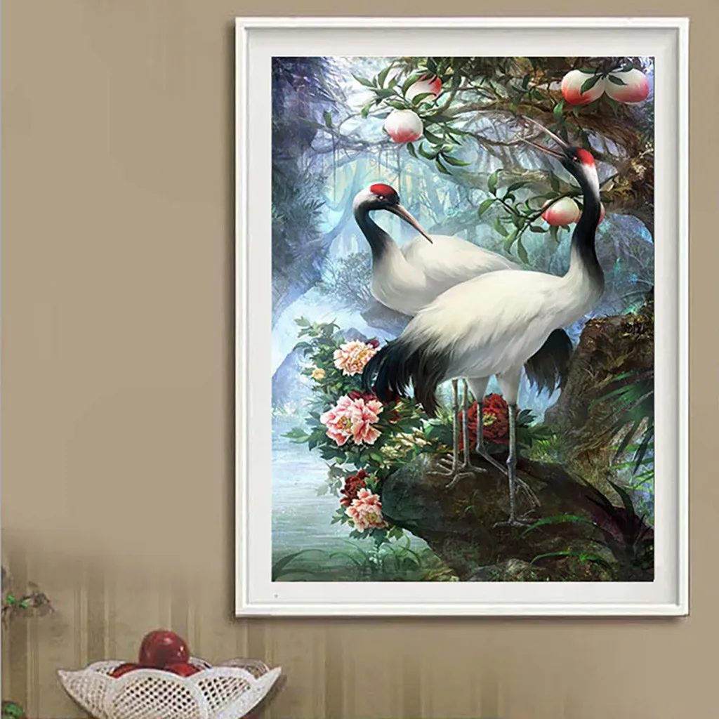 

5D Chinese Style Fairy Crane Embroidery Paintings Rhinestone Pasted DIY Mysterious Beautiful Diamond Painting Cross Stitch