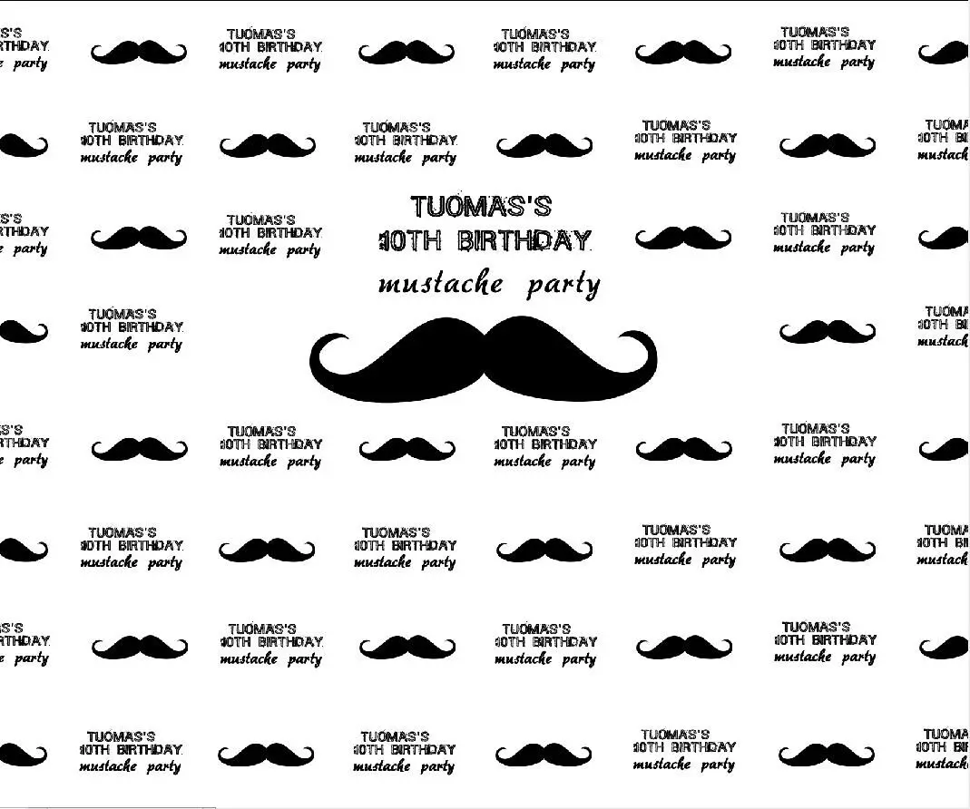 Birthday Party backdrop,moustache celebration dector banner photo background, baby shower cupcake table photography dropW-315