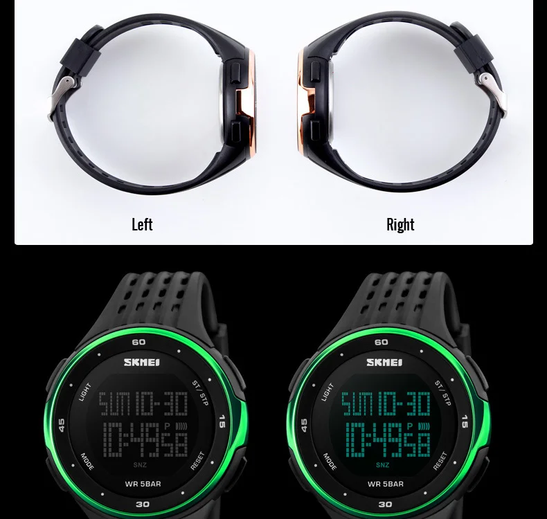 SKMEI 1219 Men Digital Watch LED Display Waterproof Male Wristwatches Chronograph Calendar Alarm Sport Watches Relogio Masculino