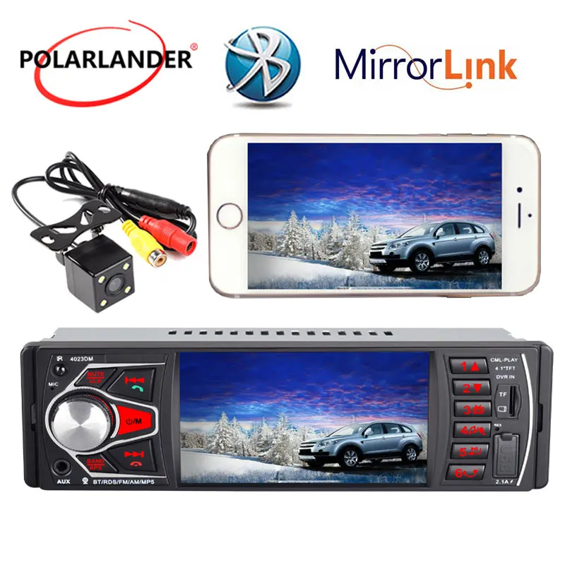 4.1/" HD 1DIN Stereo Car Radio MP5 Player Bluetooth FM Radio AUX USB SD TF Camera