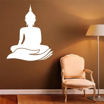 

Indian Buddha Wall Decal Yoga Lotus Pose Meditate Art Mural Buddhism Symbol Hand Interior Houseware Vinyl DIY Wall Stencil