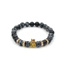 Faitheasy каменная статуя Будды из жемчуга энергия микро циркония маслобойка дрель круг an Crown большой эластичный браслет