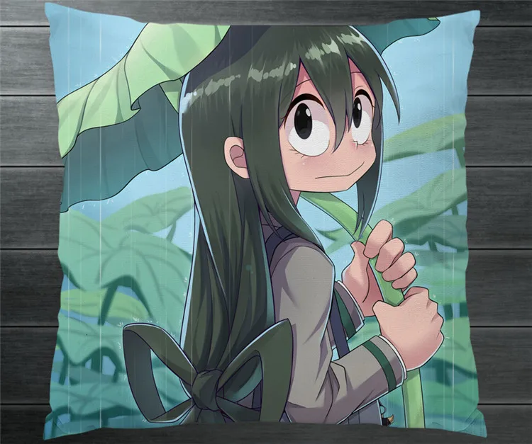 

Boku No My Hero Academia Asui Tsuyu Two Side Pillowcase 40x40cm Pillow Cushion Case Cover Cosplay Car/Bed/Sofa Decor Gift New P1