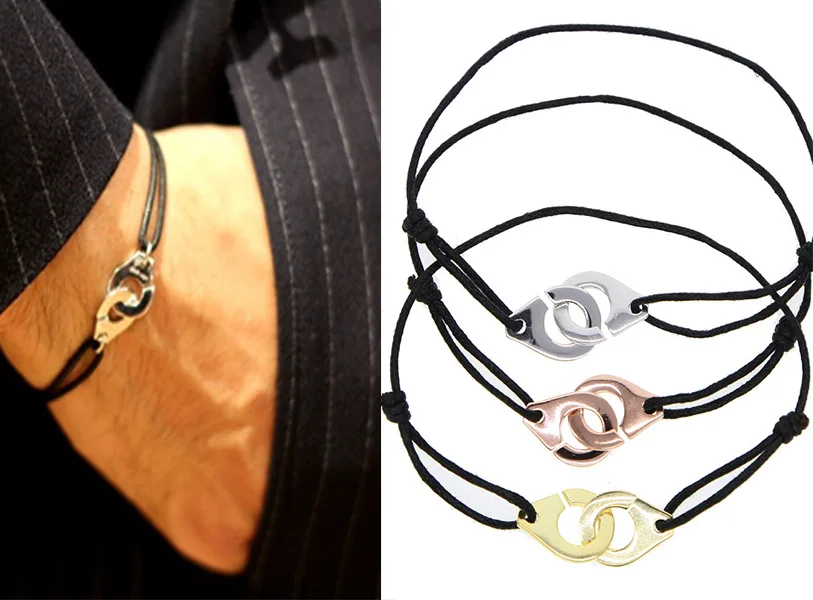 Стерлинговое Серебро 925 пробы, наручники, сделай сам, черная кожаная веревка, ювелирное изделие, милый дизайн для мужчин, хип-хоп, проложенный cz Искрящийся восковой браслет