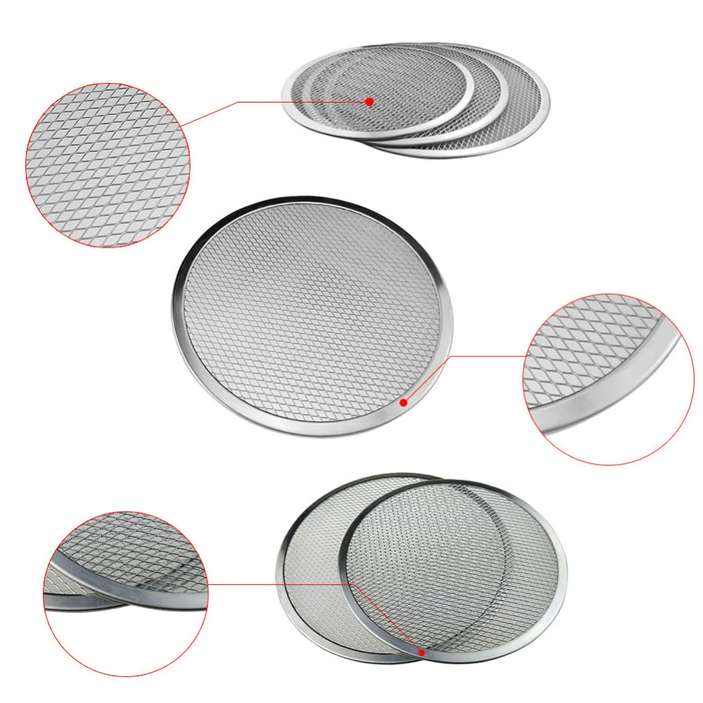 6'' to 11'' Non-Stick Aluminum Mesh Pizza Screen Pasta Baking Tray Net Pizza Holder Bakeware for Kitchen Tools Pizza Acessorios