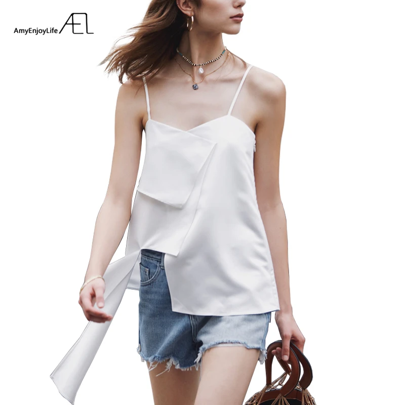 

AEL Summer Tops Women Sexy Irregular Shirt Tops Fashion Halter Vest Streetwear Sling Blouse Stylish Design 2019
