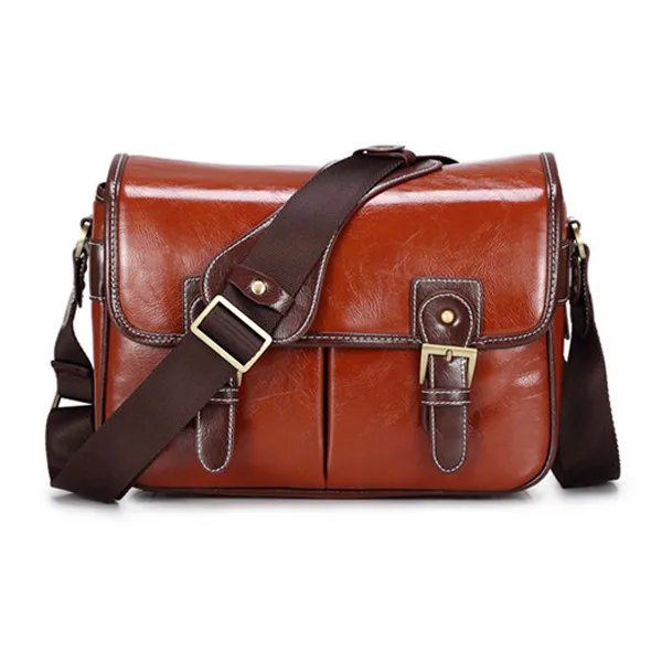Роскошный чехол для камеры, водонепроницаемая сумка через плечо, стильная сумка, модная Ретро сумка из искусственной кожи DSLR чехол, сумка для гаджета - Цвет: Reddish Brown L