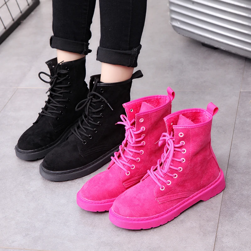 Autumn Winter Shoes Women Flat Heel Boots New 2018 Fashion Suede leather Women's Boots Brand Woman Ankle Botas Non-slip Outsole Women's Shoes