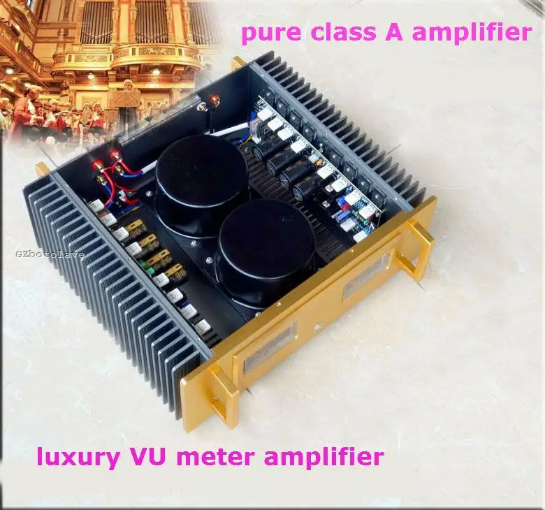 Роскошные A60 см золотое горло чистый класс двойной VU измерительный усилитель 2SC5200 2SA1943 транзисторы