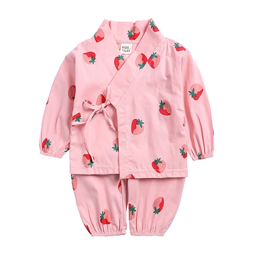 TZ656 Детская Пижама наборы детских пижам для мальчиков и девочек ночь кимоно стиль ребенок 2 шт. комплект весна и осень комплект детской одежды - Цвет: Style 05