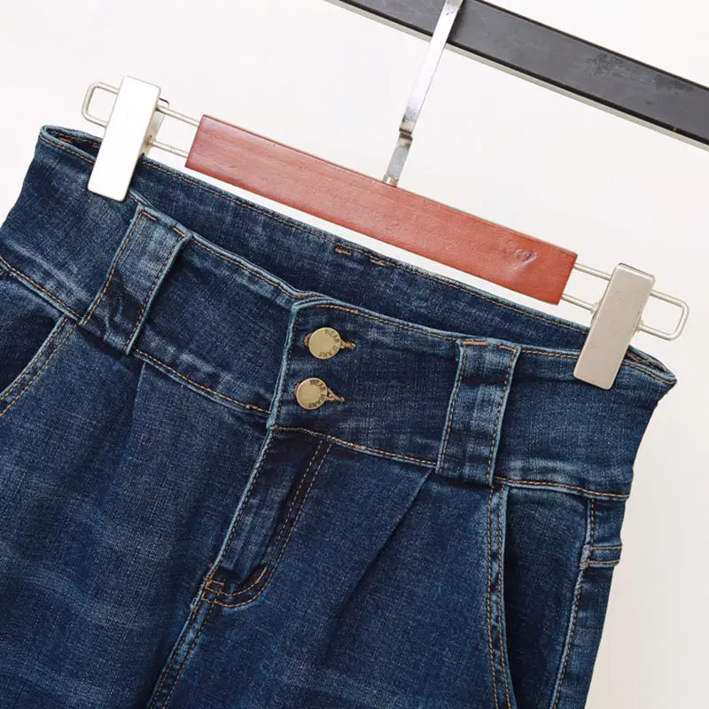 Kopen PLus Size Boyfriend Jeans Voor Vrouwen £ 200 Losse Harembroek Lange Denim Broek Vrouwen Casual Dames Hoge Taille Jeans c5330