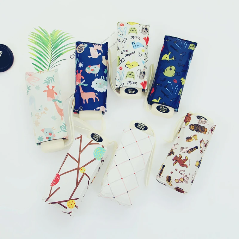 Umbrella Woman Mini Pockets Small Folding Kid Dolls Print Men Sun Rain Gear Parasol Umbrellas Bags For Women|umbrella bag|umbrella smallmini pocket