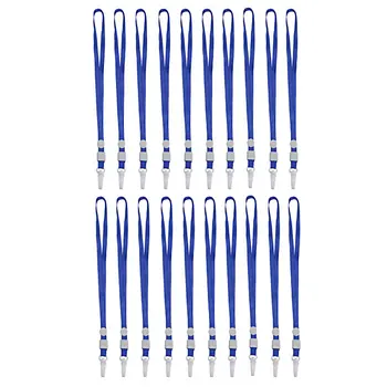 

20 pcs Custom Lanyard ID Badge Card Key Holder Ring Case Pocket Neck Strap Blue