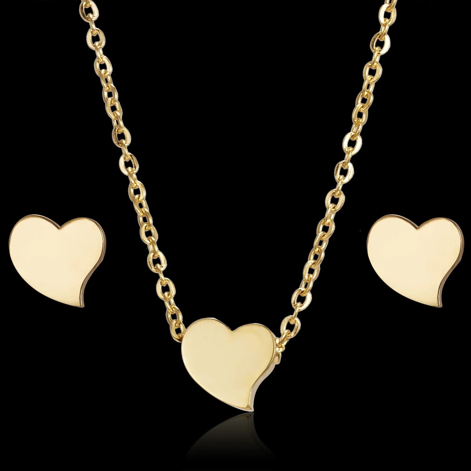 Rinhoo золото милый романтический котенок Бабочка ожерелье, серьги-гвоздики комплект полировки нержавеющая сталь для женщин модные украшения подарок - Окраска металла: 1